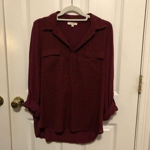 Stitch Fix Skies Are Blue Ferris Mixed Material Collared Top